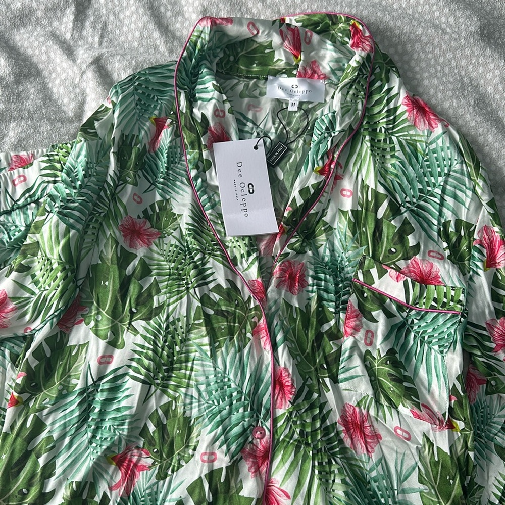 Dee Ocleppo Pure Silk Balinese Print Pajamas